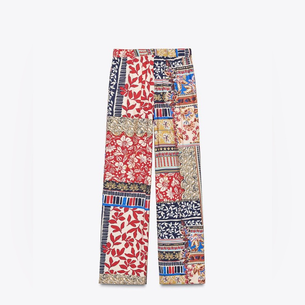 Zara Multicolored Patchwork Pants - Picture 4 of 9